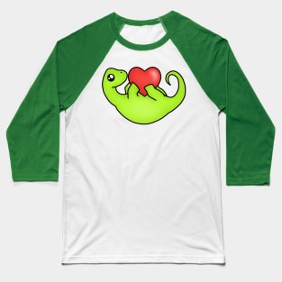 Valentines Day - Be My Valentine - Cute Brachiosaurus Holding a Heart Baseball T-Shirt